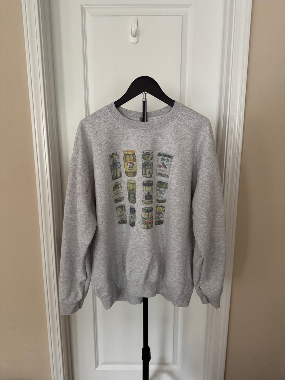 Gray Graphic Crewneck Sweatshirt - Men's Casual sweatshirt Pickles